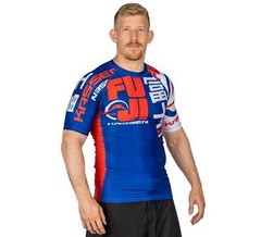 Fuji Kassen MMA BJJ Jiu Jitsu ShortSleeve Short Sleeve SS Rashguard – Blue