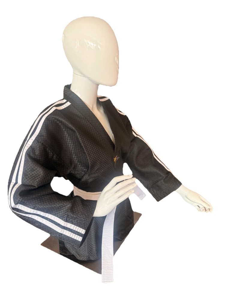 Black TRADITIONAL V-NECK UNIFORM perfect for Taekwondo and other Martial Arts