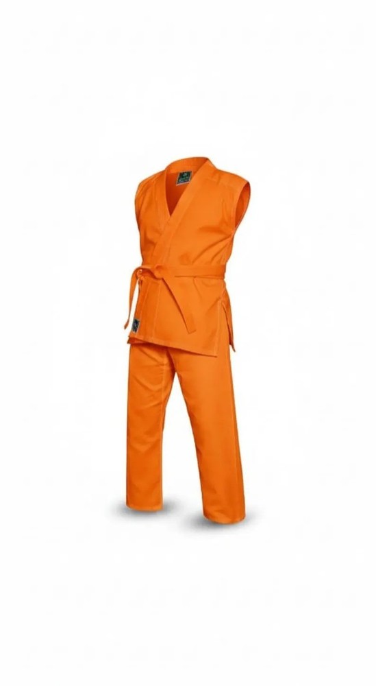 Orange Sleeveless Karate Gi | Lightweight Martial Arts Uniform | With Free belt