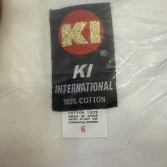 KI INTERNATIONAL KIMONO, KI WHITE HEAVY COTTON KARATE UNIFORM SIZE 6.
