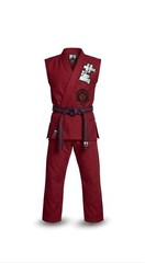 Sleeveless Red Brazilian Jiu Jitsu Gi -Premium BJJ Gi with Lion Embroidery &Belt