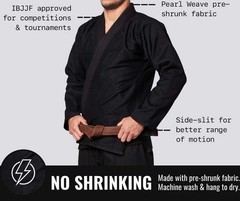 Martial Sports Essential Kids Brazilian Jiu Jitsu Gi Uniform – Black – Free Belt
