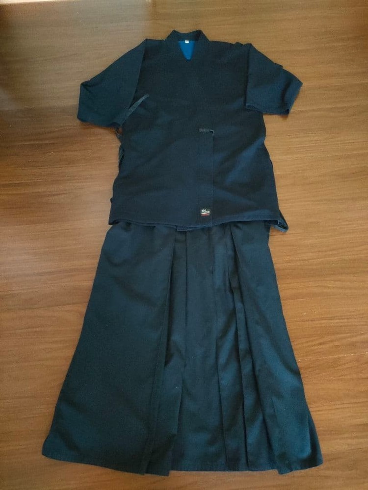 Japanese Kendo Gi Jacket Hakama Pants Set Navy Blue Quick Dry Jersey