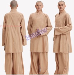 Buddhist Shaolin Monk Robe Full Set Cotton Thin Kung Fu Suit Meditation Uniforms