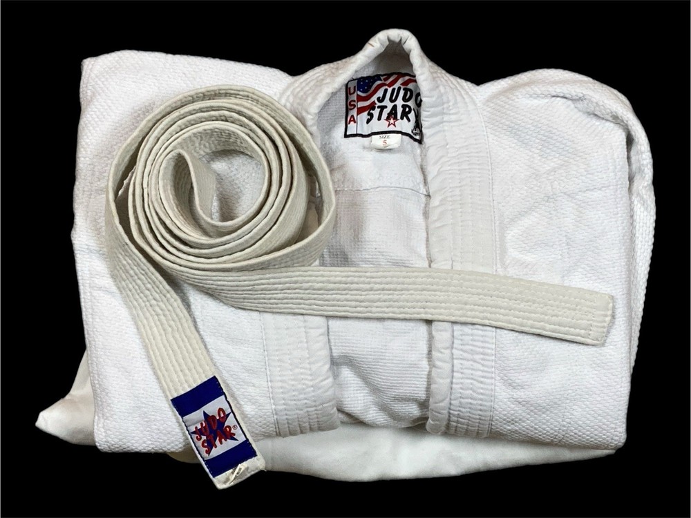 Martial arts Judo Star uniform youth size 5 heavy white cotton jacket pants belt