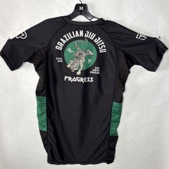 Progress “Bengal” BJJ MMA Black And Green Rashguard Size Medium