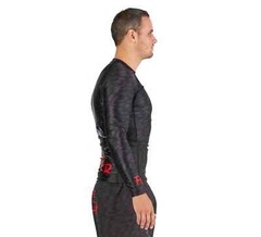Fuji Fear the Reaper MMA BJJ Jiu Jitsu Long Sleeve LS Rashguard – Black/Red