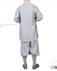 Women Men Buddhist Robes Shaolin Monk Kung fu Suit Cotton Meditation Uniforms