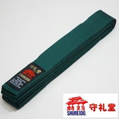 Shureido Karate Green Belt Obi 4cm Made in Japan Okinawa Official Brand New