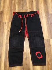 Global Martial Top And Pants Combo Mens Size A1 Black Jiu Jitsu Embroidery Adult