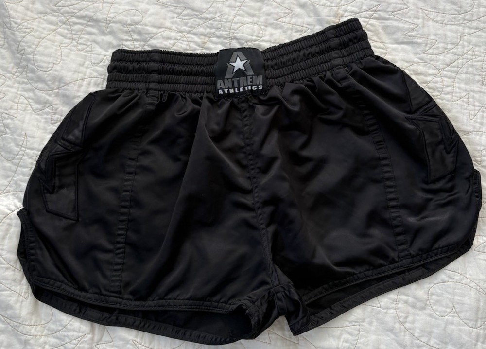 Anthem Athletics Fighting Training Shorts-Black Gray-String Tie-Men’s Large NWOT