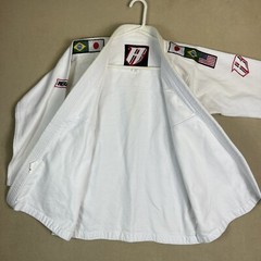 Revgear Gi Top Unisex A1 White Brasil Japanese Flag JiuJitsu Adult