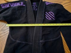 Sanabul martial arts Gi uniform top pants Ju Jitsu black purple size W1