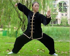 Women Men Martial Arts Uniform Yoga Tai Chi Sets Tang Kung Fu Suit Outfit Thick