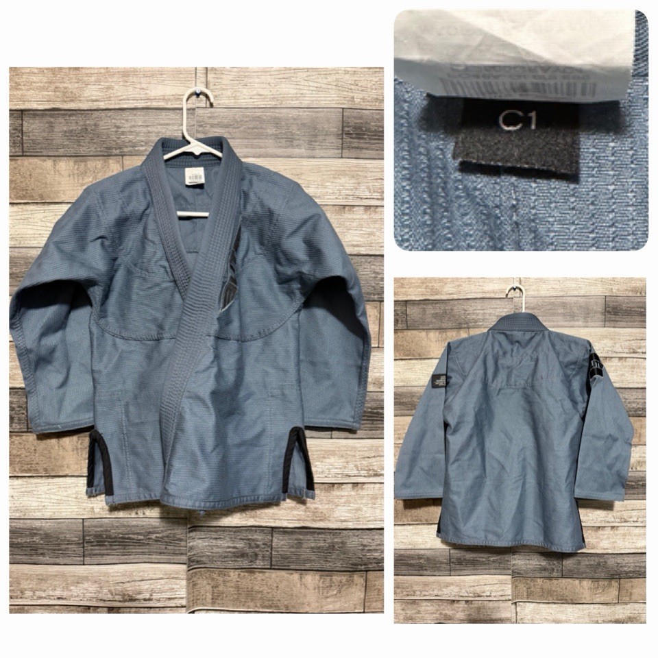 Elite MMA Jiu Jitsu Gi Size C1 Gray Blue Heavyweight (Top Only)