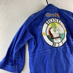 Hayabusa BJJ Gi Youth Blue Jiu Jitsu Yuushi Thick Heavy Duty Thread Jacket