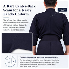VIXIA Premium Jersey Kendo Gi Uniform Lightweight Quick Dry Navy Blue Size [X]