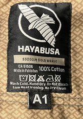 Hayabusa Pro Jiu Jitsu Heavyweight Gold weave Gi Top Size A1 Cotton Black 550gsm