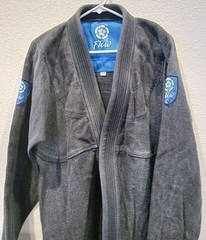 Rickson Gracie Team Flow Kimonos 100% Hemp Pro Gi Gray Kama Jiu-Jitsu Size A3