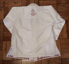 Fuji Kimono GI Jiu Jitsu MMA Womens WC2 Top White With Pink Ribbon And Flowers