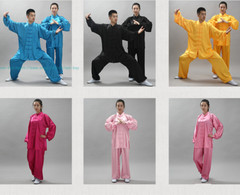 Satin Unisex Martial Arts Uniform Kung Fu Suit Costume Tai Chi Performance Sets