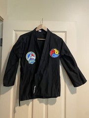 HAN KARATE MARTIAL ARTS UNIFORM KYUKI-DO BLACK GI JACKET LEADERSHIP TEAM SIZE 1