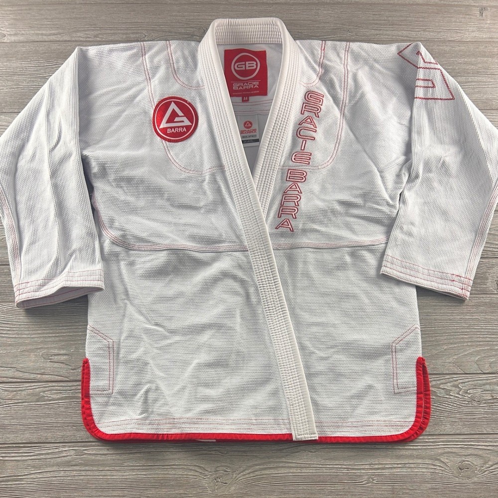 Gracie Barra Equipe Edition BJJ Gi Jacket White Red A4 Brazilian Jiu Jitsu Kimon