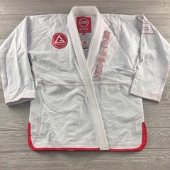 Gracie Barra Equipe Edition BJJ Gi Jacket White Red A4 Brazilian Jiu Jitsu Kimon
