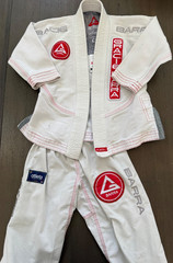 GRACIE BARRA Jiu Jitsu Equipe GB Kimono Jacket Pants WHITE Kids Unisex Size Y2