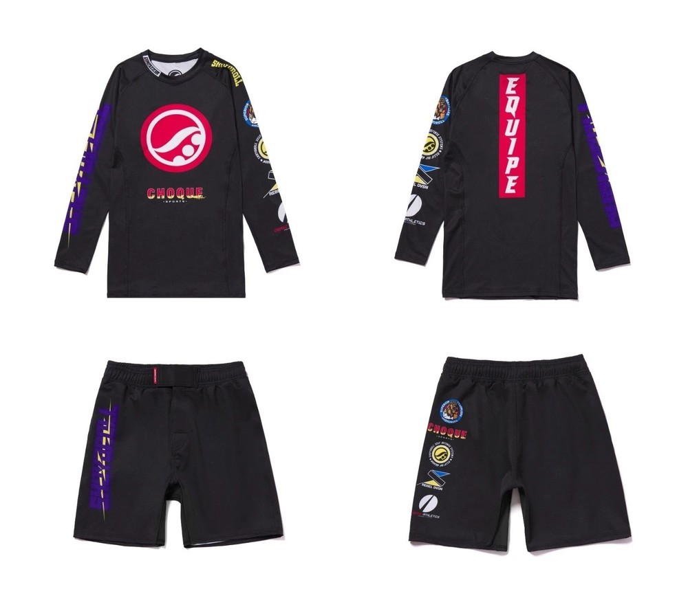 Bjj Shoyoroll Federation #V2 Training Rash Guard Competitor LS Training Shorts