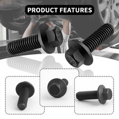 12PCS M8x1.25 Exhaust Manifold Bolts OEM#551696,Grade 1.28 * 0.66 * inch