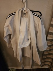 adidas adi JJ 220 Judo Gi Uniform White/Black Stripes Adult Unisex Size 190