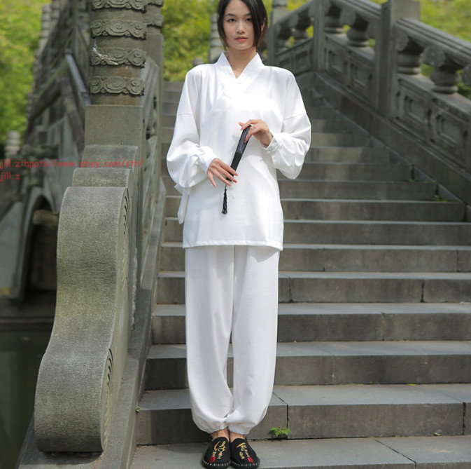 Linen Unisex Shaolin Wudang Taoist Robe Tai chi Uniform Martial arts Kung fu Set