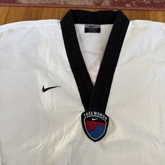 VTG Nike Korea Taekwondo White Karate Kimono Embroidered Swoosh Logo 9/190