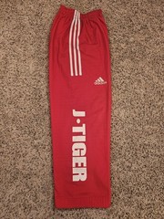 Adidas Track Pants Taekwondo Martial Arts Training Red Wide Leg Size 180 (26-34)