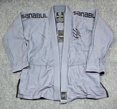 Sanabul BJJ Gi Jacket Kimono Top A3 Gray & Black Mens Adult Jiu Jitsu Training