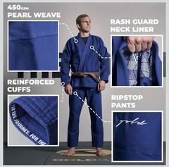Gold BJJ Foundation Gi A1 Black Jiu-Jitsu Pearl Weave Jacket Ripstop Pants