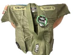 Elite Gi & Gear Core Green Brazilian Jiu Jitsu Kids BJJ Gi Embrace the Pain