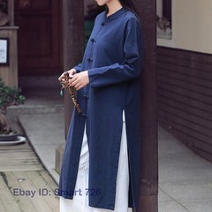 Womens Tai Chi Coat Chinese Tang Suit Top Martial Arts Kung Fu Uniform Retro
