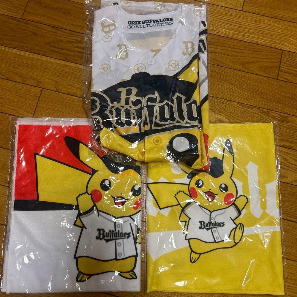 Orix Buffaloes Original Pokemon Uniform pikachu Auth Free Size Towel Set of 3