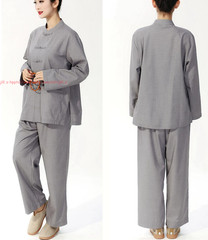 Women Men’s Shaolin Buddhist Monk Meditation Kung Fu Uniform Tai Chi cotton Suit