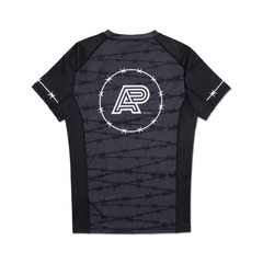 Barrier Albino And Preto Rash Guard SS & Short Set Kimono Bjj Compression MMA