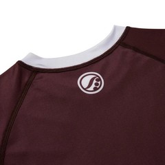 Shoyoroll Ranked Brown Short Sleeve BJJ Rash Guard Brazilian Jiu Jitsu No-Gi