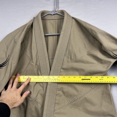 Warrior Jiu Jitsu Gi A2 Jacket BJJ Kimono Made in USA Mens Uniform Tan Taekwondo