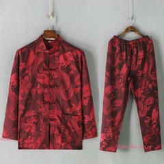 Men Martial Arts Wushu Tai Chi Sets Tang Suit Wing Chun Kung Fu Coat Pants Shirt