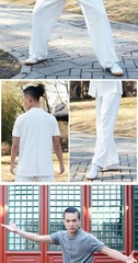 Martial arts leader’s new martial arts suit men’s spring autumn short sleeve