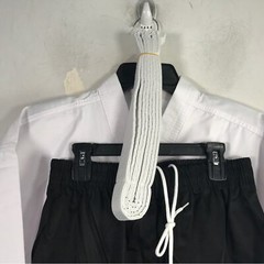 Martial Arts Super Kicks Masters Club Jacket & Belt, Unisex Size 3/170 – White