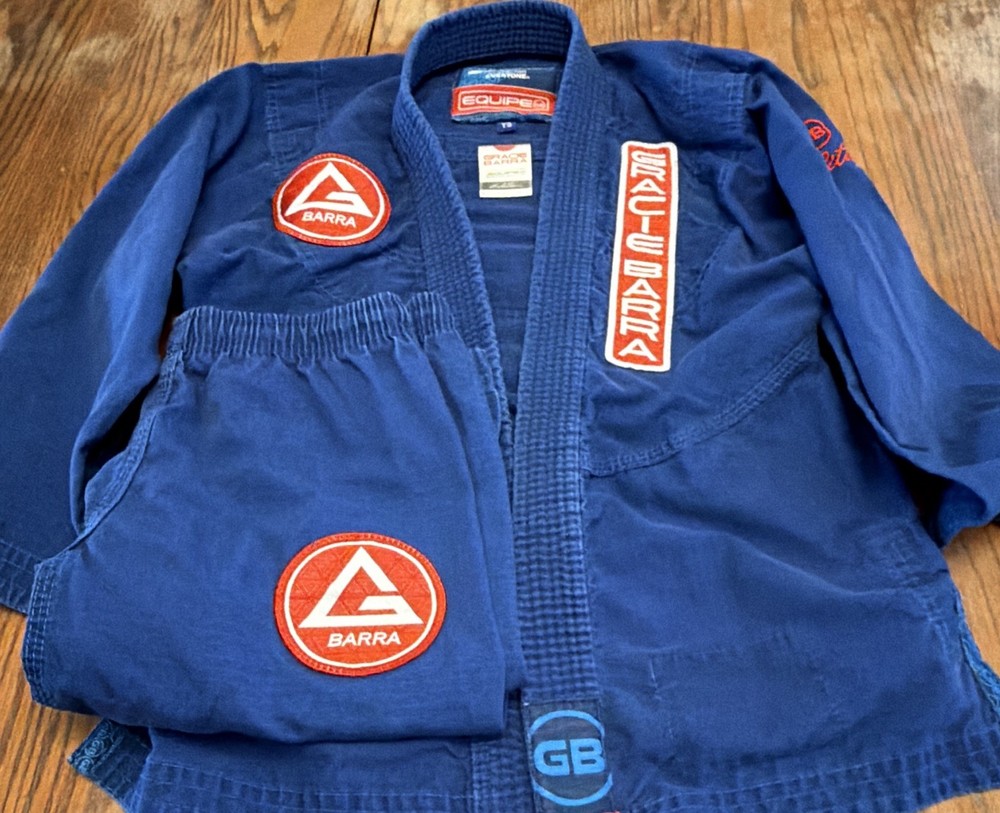 Gracie Barra Equipe BJJ Jiu-Jitsu Gi Uniform Set Kids Y5 Blue