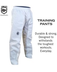 Elite Lightweight Taekwondo Gi / Uniform White Top Pants And Belt Size 3