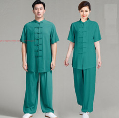 Unisex Cotton Blend Tai Chi Suit Morning Exercise Uniform Kung Fu Clothing Suit